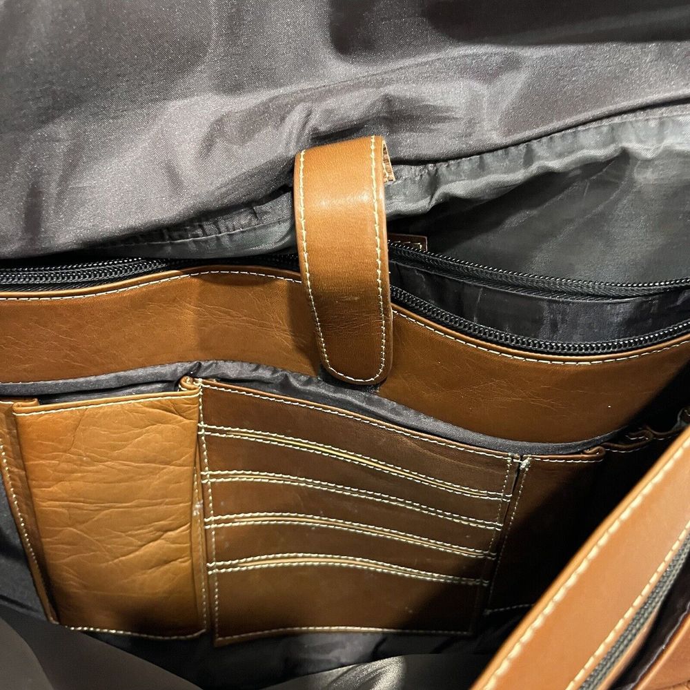 Latico Natural Leather LARGE Messenger Bag Laptop Unisex Men Brown - Picture 10 of 13